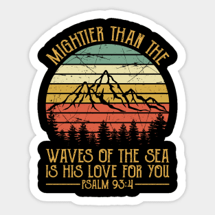 Vintage Christian Mightier Than The Waves Of The Sea Is His Love For You Sticker